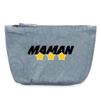 Maman d'Amour - Muttertag - Vintage Reißverschluss-Täschchen (18 x 21 cm) - vintage light blue - Vorne