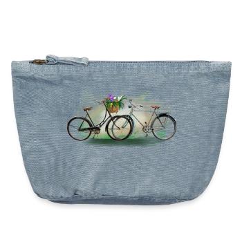 Bicycles love - Pochette zippée vintage 18 x 21 cm - vintage light blue - Devant