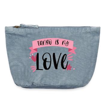 Le tango est mon amour! Cadeau de danse de danseur - Pochette zippée vintage 18 x 21 cm - vintage light blue - Devant