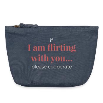 If I Am Flirting With You – Funny Statement - Vintage Zip Pouch 18 x 21 cm - vintage denim - Front