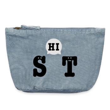 shit - Vintage Reißverschluss-Täschchen (18 x 21 cm) - vintage light blue - Vorne