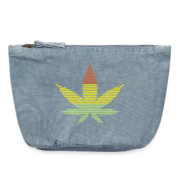 cannabis leaf - Vintage Zip Pouch 18 x 21 cm - vintage light blue - Front