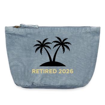 Retired 2026 Pension Palm Trees Logo - Vintage Zip Pouch 18 x 21 cm - vintage light blue - Front