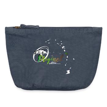 Martinique, mon pilier, ma force, mon héritage. - Pochette zippée vintage 18 x 21 cm - vintage bleu jeans - Devant