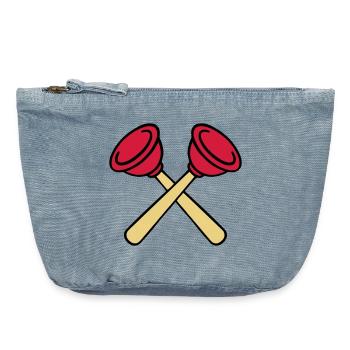 Pömpel gekreuzt - Vintage Reißverschluss-Täschchen (18 x 21 cm) - vintage light blue - Vorne