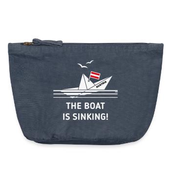The Boat Is Sinking! (Austria / Österreich / NEG) - Vintage Zip Pouch 18 x 21 cm - vintage denim - Front