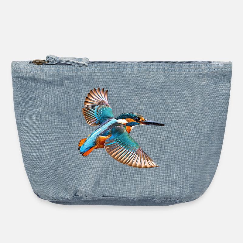 kingfishers - Vintage Zip Pouch 18 x 21 cm - vintage light blue