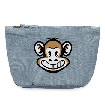 Cartoon Affe flex - Vintage Reißverschluss-Täschchen (18 x 21 cm) - vintage light blue - Vorne
