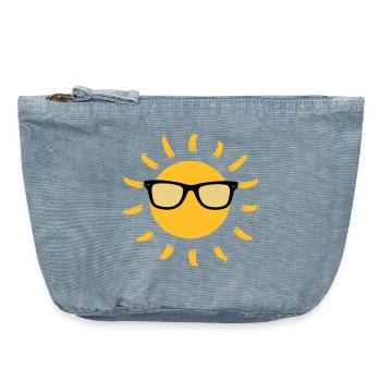 Sommer / Urlaub / Strand / Sonne - Vintage Reißverschluss-Täschchen (18 x 21 cm) - vintage light blue - Vorne