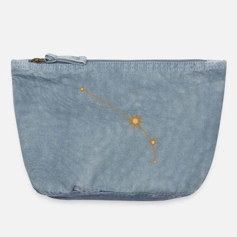 Stern Konstellation Widder Sternzeichen Sternzeichen Golden - Vintage Reißverschluss-Täschchen (18 x 21 cm) - vintage light blue