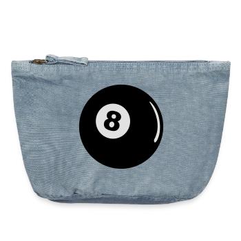 Billard Kugel schwarze 8 Ball Geschenk Pool - Vintage Reißverschluss-Täschchen (18 x 21 cm) - vintage light blue - Vorne