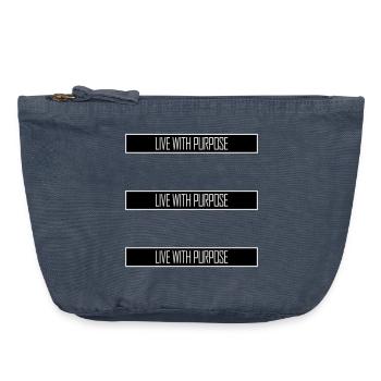 Vivre avec un but motivation sensée Mentalité dire - Pochette zippée vintage 18 x 21 cm - vintage bleu jeans - Devant