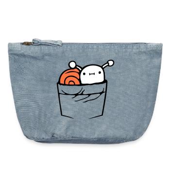 Schnecke Brusttasche Hemdtasche Tasche unterwegs - Vintage Reißverschluss-Täschchen (18 x 21 cm) - vintage light blue - Vorne