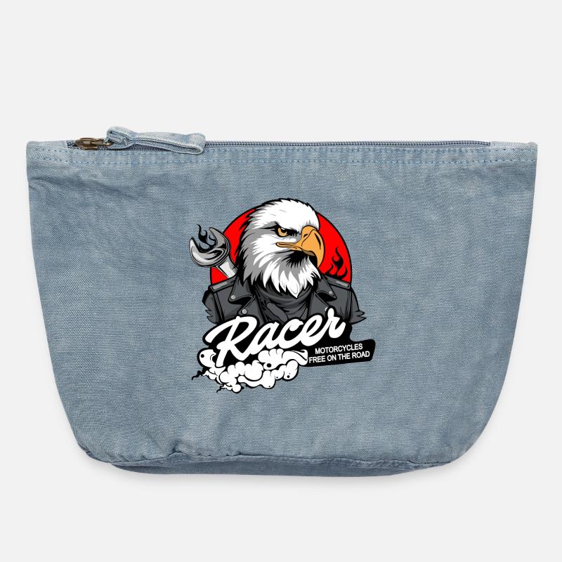 BIKER EAGLE - Vintage Reißverschluss-Täschchen (18 x 21 cm) - vintage light blue
