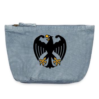 German Fitness Federal Eagle with Muscles - Vintage Zip Pouch 18 x 21 cm - vintage light blue - Front