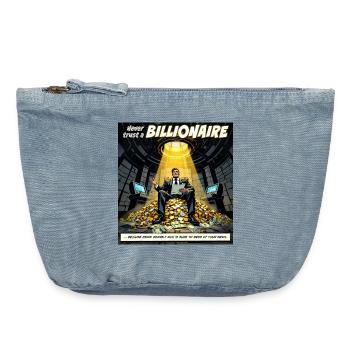 Ne fais pas confiance à un milliardaire - Pochette zippée vintage 18 x 21 cm - vintage light blue - Devant