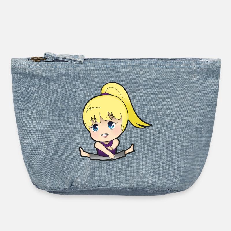 Chibi Anime Manga Splitkick - Pochette zippée vintage 18 x 21 cm - vintage light blue