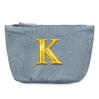 K Golden Monogram - Vintage Zip Pouch 18 x 21 cm - vintage light blue - Front