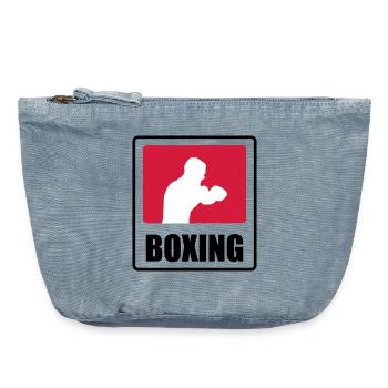 Boxer - Boxen 🥊 - Vintage Reißverschluss-Täschchen (18 x 21 cm) - vintage light blue - Vorne