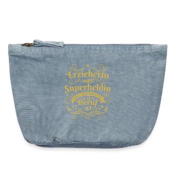 Erzieherin geschenkideen - Vintage Reißverschluss-Täschchen (18 x 21 cm) - vintage light blue - Vorne
