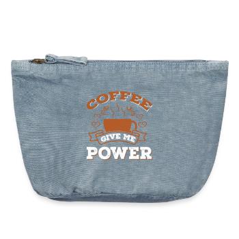 Coffee Give Me Power - Vintage Reißverschluss-Täschchen (18 x 21 cm) - vintage light blue - Vorne
