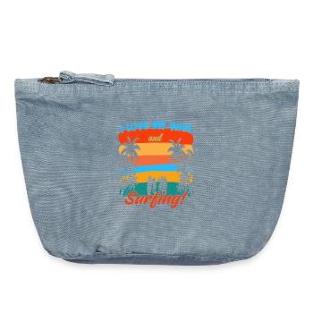 I Love My Wife and Surfing - Vintage Zip Pouch 18 x 21 cm - vintage light blue - Front