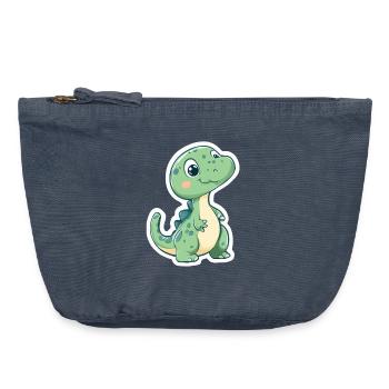 Dinosaure - Pochette zippée vintage 18 x 21 cm - vintage bleu jeans - Devant