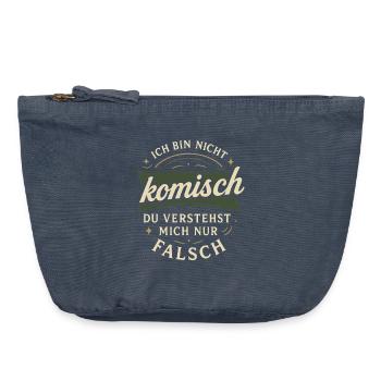 I'm not weird – you get me wrong - Vintage Zip Pouch 18 x 21 cm - vintage denim - Front