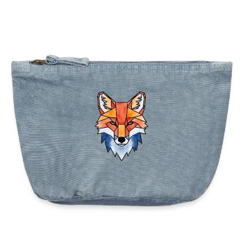 Geometrischer Aquarellfuchs Fuchs Wasserfarben - Vintage Reißverschluss-Täschchen (18 x 21 cm) - vintage light blue - Vorne