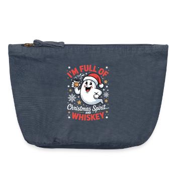 Whiskey Christmas Spirit Santa - Vintage Zip Pouch 18 x 21 cm - vintage denim - Front