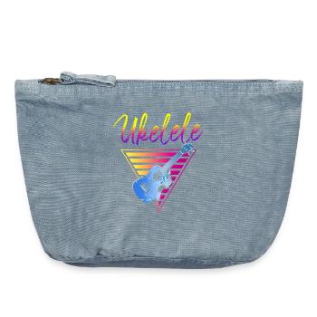 Hawaiian Ukulele Uke Retro 80s 90s - Vintage Zip Pouch 18 x 21 cm - vintage light blue - Front