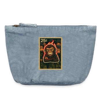 Protestation du Feu et des Singes - Pochette zippée vintage 18 x 21 cm - vintage light blue - Devant