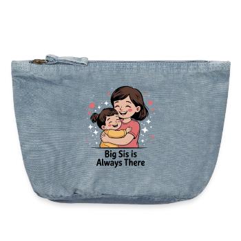 Tender Big Sister Embrace - Vintage Zip Pouch 18 x 21 cm - vintage light blue - Front