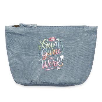 Periodontist Gum Guru At Work Dental Health Care - Vintage Zip Pouch 18 x 21 cm - vintage light blue - Front