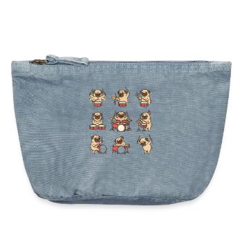 Dessin animé du batteur carlin pour batteurs - Pochette zippée vintage 18 x 21 cm - vintage light blue - Devant