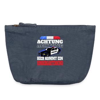 Achtung Polizeiauto Kindergartenkind - Vintage Reißverschluss-Täschchen (18 x 21 cm) - Vintage Denim - Vorne