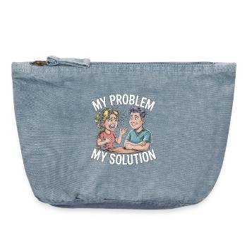 Ergothérapie pédiatrique : mon problème, ma solution, pictogramme, papa. - Pochette zippée vintage 18 x 21 cm - vintage light blue - Devant