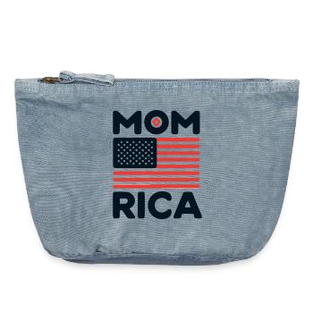 America Mom - Vintage Zip Pouch 18 x 21 cm - vintage light blue - Front