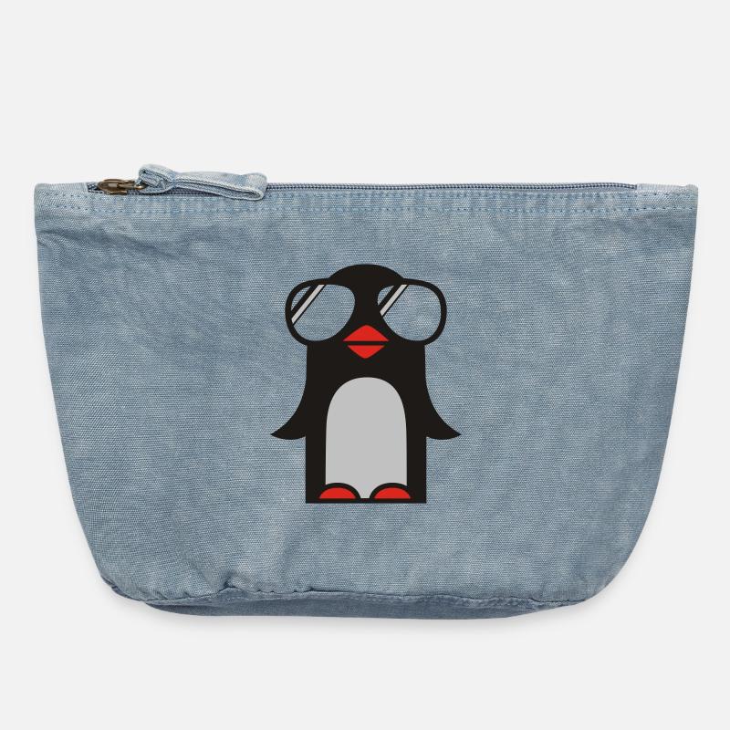 funky pinguin - Pochette zippée vintage 18 x 21 cm - vintage light blue