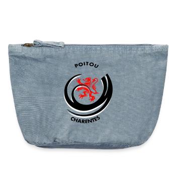 Emblème Poitou Charentes - Pochette zippée vintage 18 x 21 cm - vintage light blue - Devant