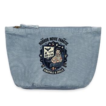Horror Movie Fan Cinephile - Vintage Zip Pouch 18 x 21 cm - vintage light blue - Front