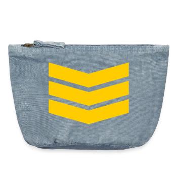 Chevron Stack Bold Pattern - Vintage Zip Pouch 18 x 21 cm - vintage light blue - Front