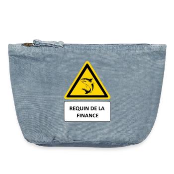 Shark of finance - Vintage Zip Pouch 18 x 21 cm - vintage light blue - Front