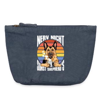Schäferhund Geschenke Hund Herrchen Gassi - Vintage Reißverschluss-Täschchen (18 x 21 cm) - Vintage Denim - Vorne