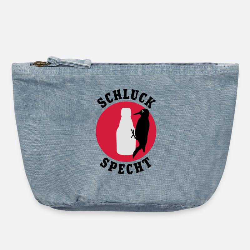 Schluckspecht | Bier | Specht | Vogel - Pochette zippée vintage 18 x 21 cm - vintage light blue