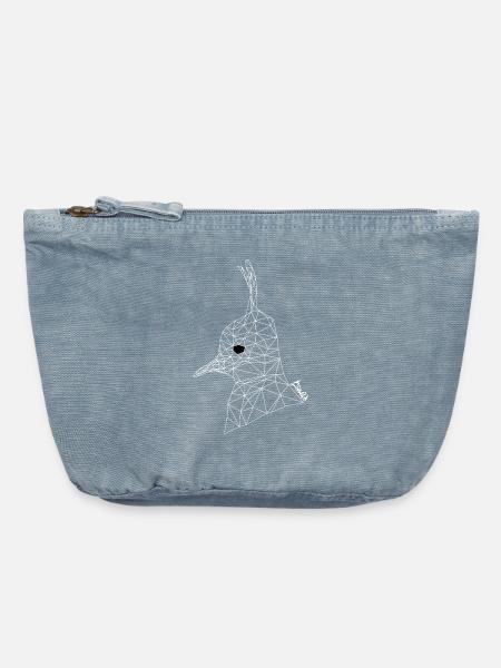 Kiebitz-Porträt - Drahtgitter - Vintage Reißverschluss-Täschchen (18 x 21 cm) - vintage light blue
