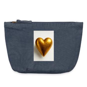 A heart of gold - Vintage Zip Pouch 18 x 21 cm - vintage denim - Front