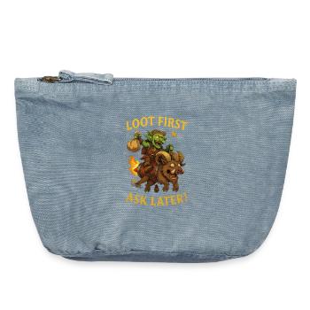 Loot First, Ask Later - Vintage Zip Pouch 18 x 21 cm - vintage light blue - Front