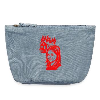 Burning House meme - Vintage Reißverschluss-Täschchen (18 x 21 cm) - vintage light blue - Vorne