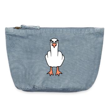 Möwe Mittelfinger Beleidigung Stinkefinger frech - Vintage Reißverschluss-Täschchen (18 x 21 cm) - vintage light blue - Vorne